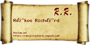 Rákos Richárd névjegykártya