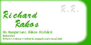 richard rakos business card